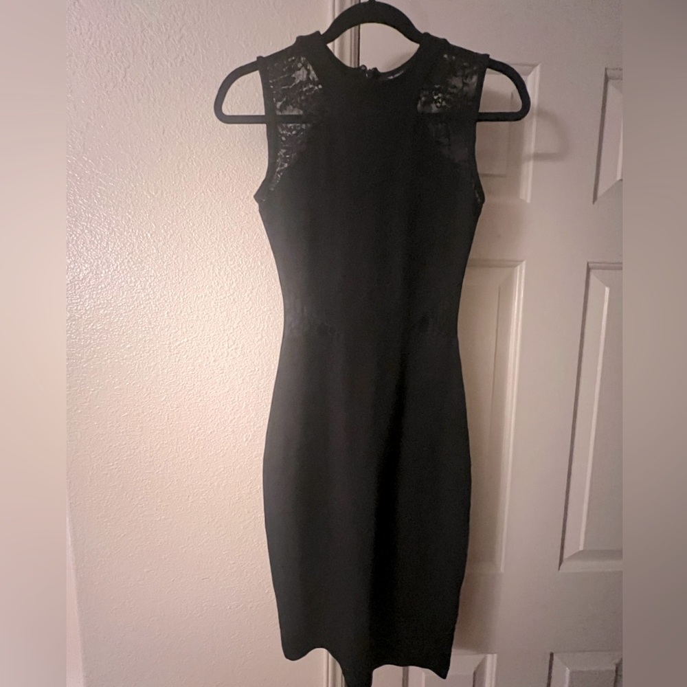 NWT French Connection lace black midi dress sz 0 xs